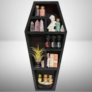 Black Coffin-Shaped Rack/Shelf